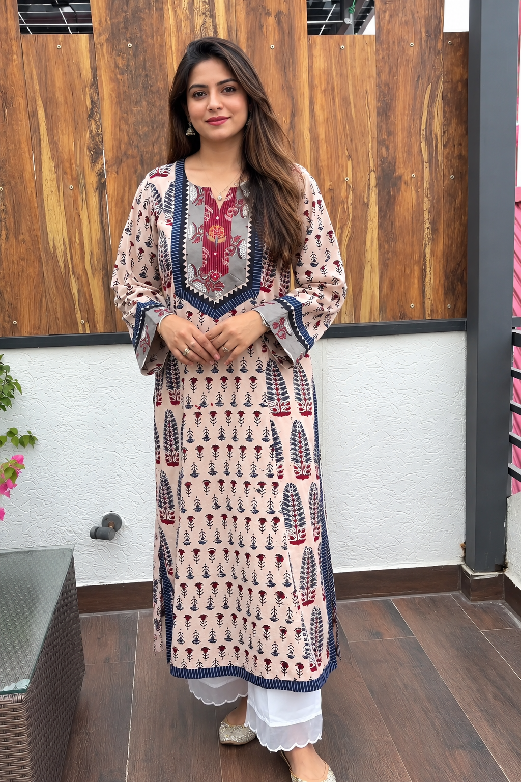 Meenu Ajrakh Print Cotton Kurta