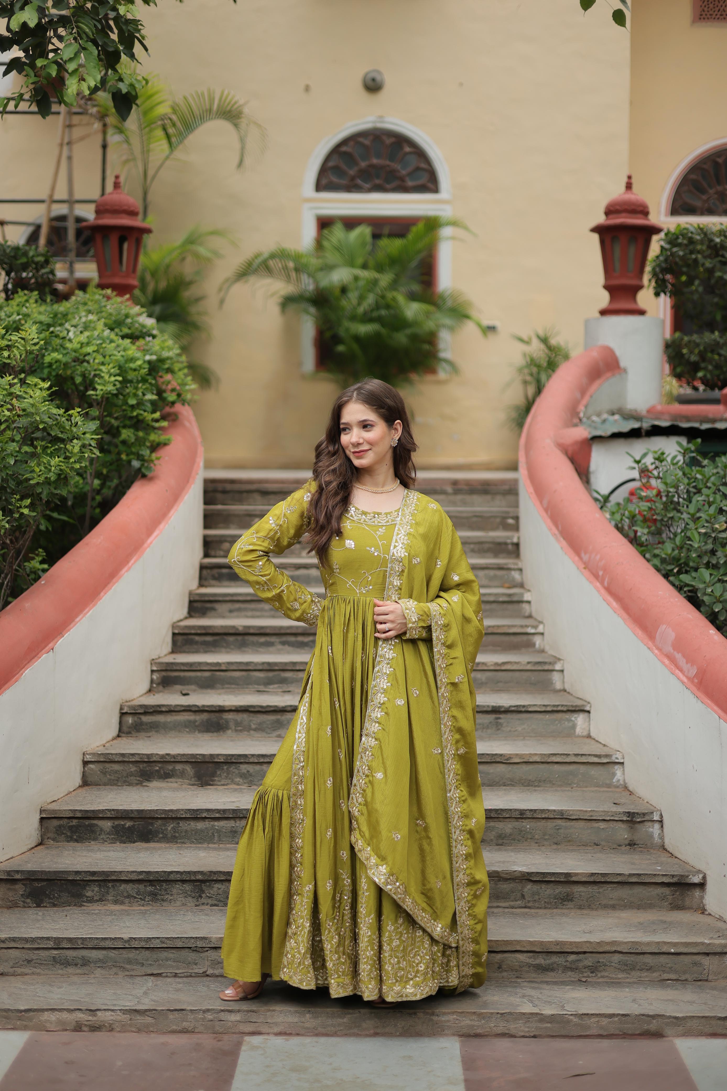 Frostine Parrot Ethnic Kurta-Set