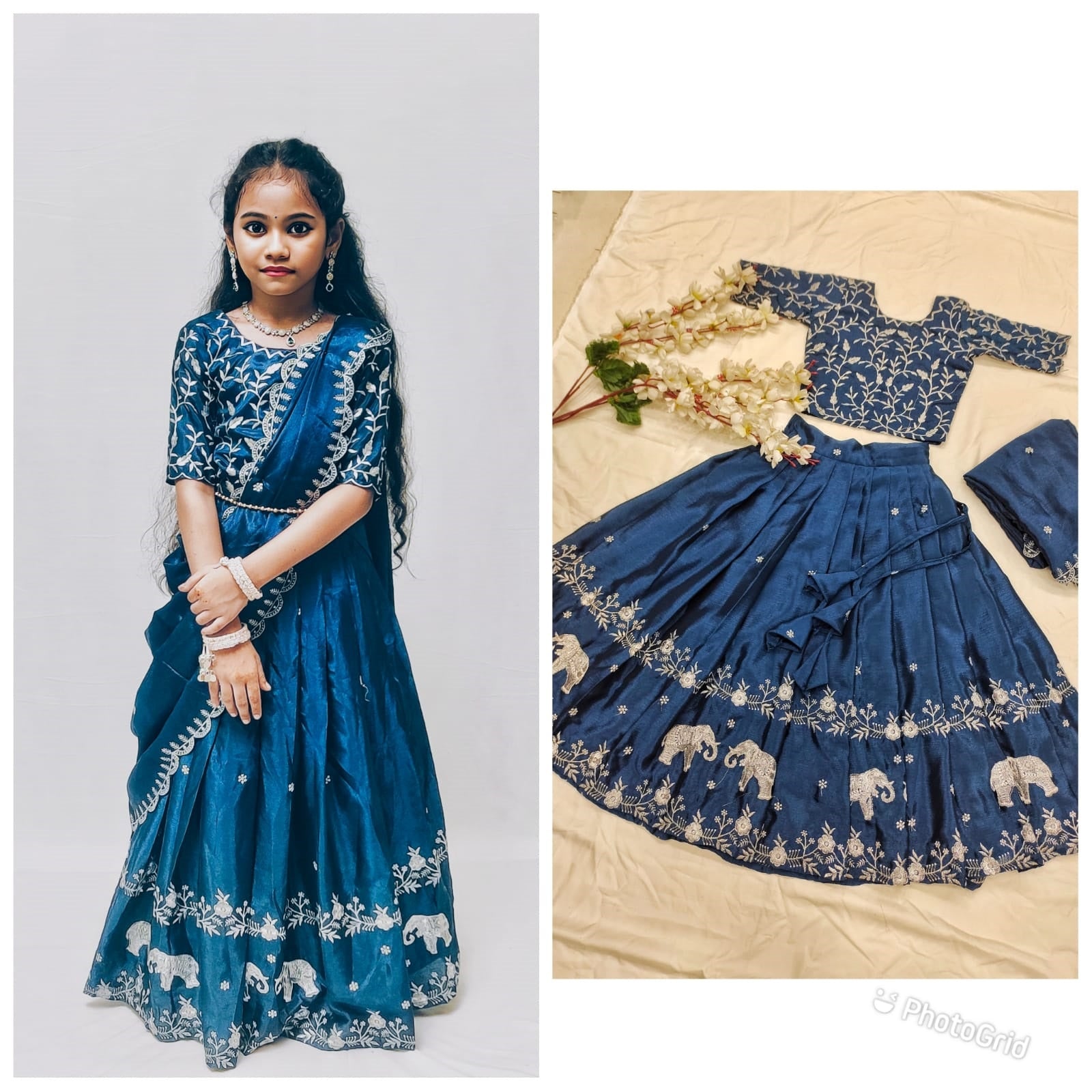 Vivacious Pure Chinon Febric Lehengha Choli For Kids