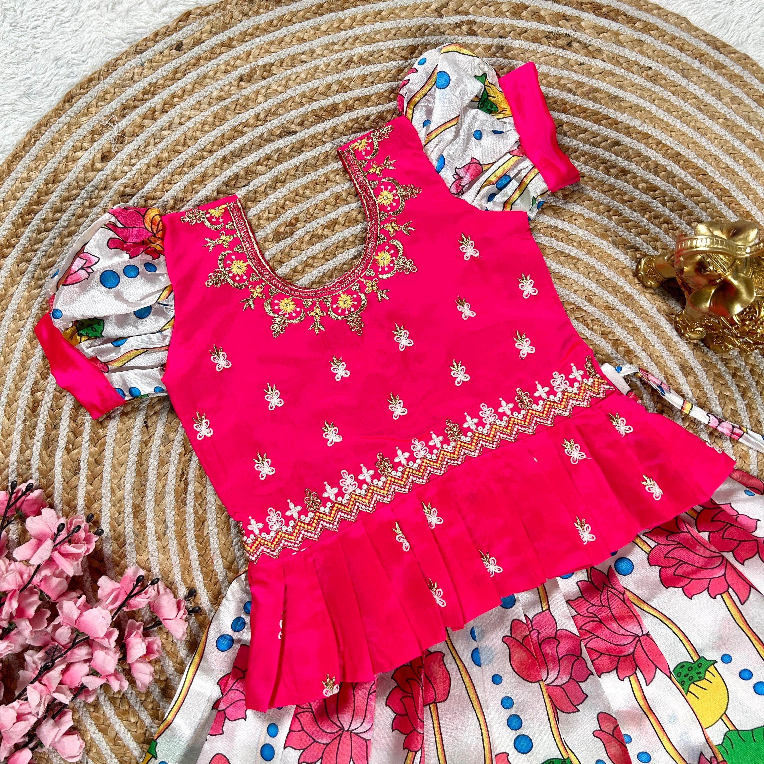 Pleasurable Soft Taffeta Lehengha Choli For Kid's