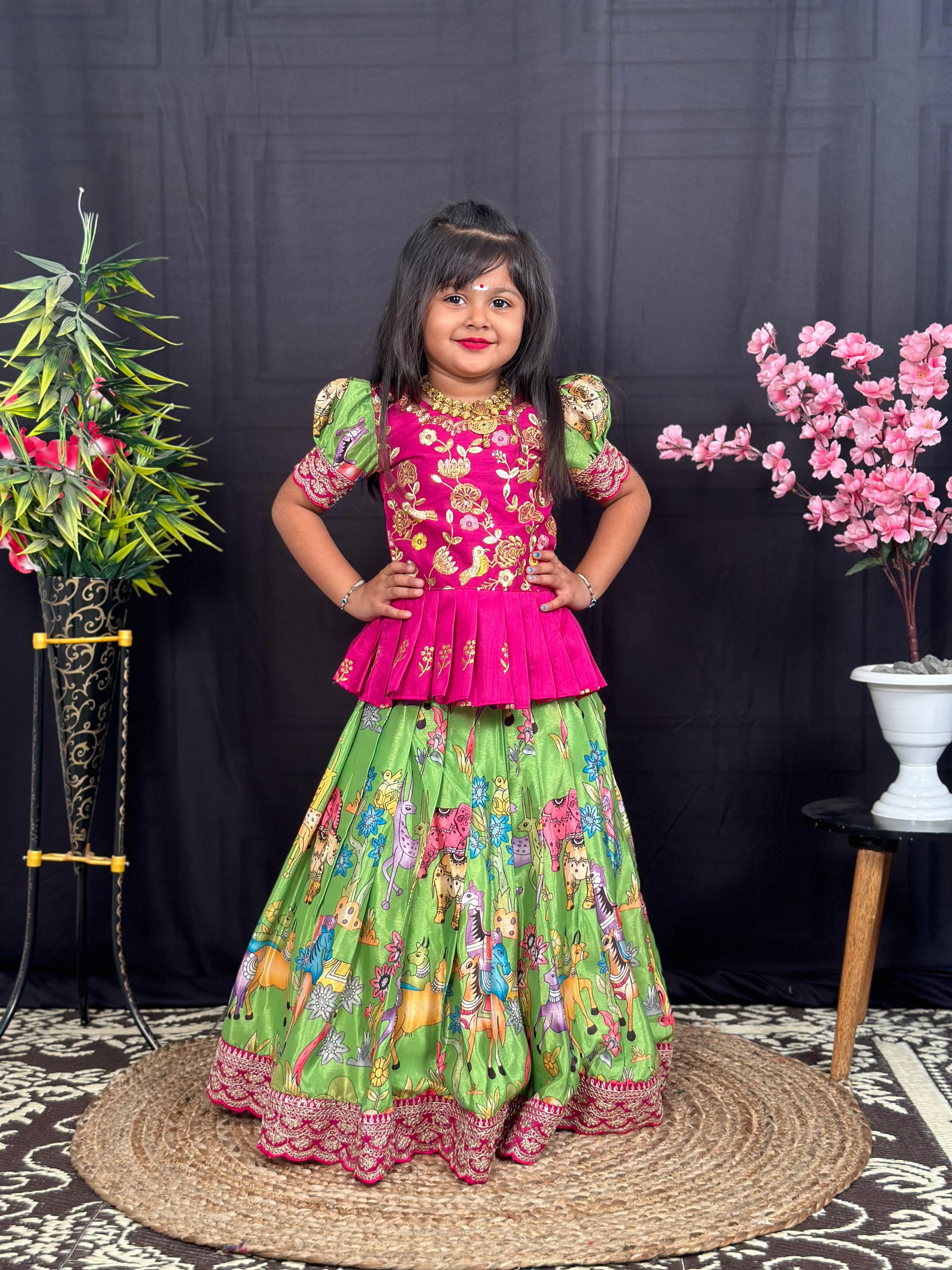 Glamorous Heavy Chinon Silk Lehengha With Top