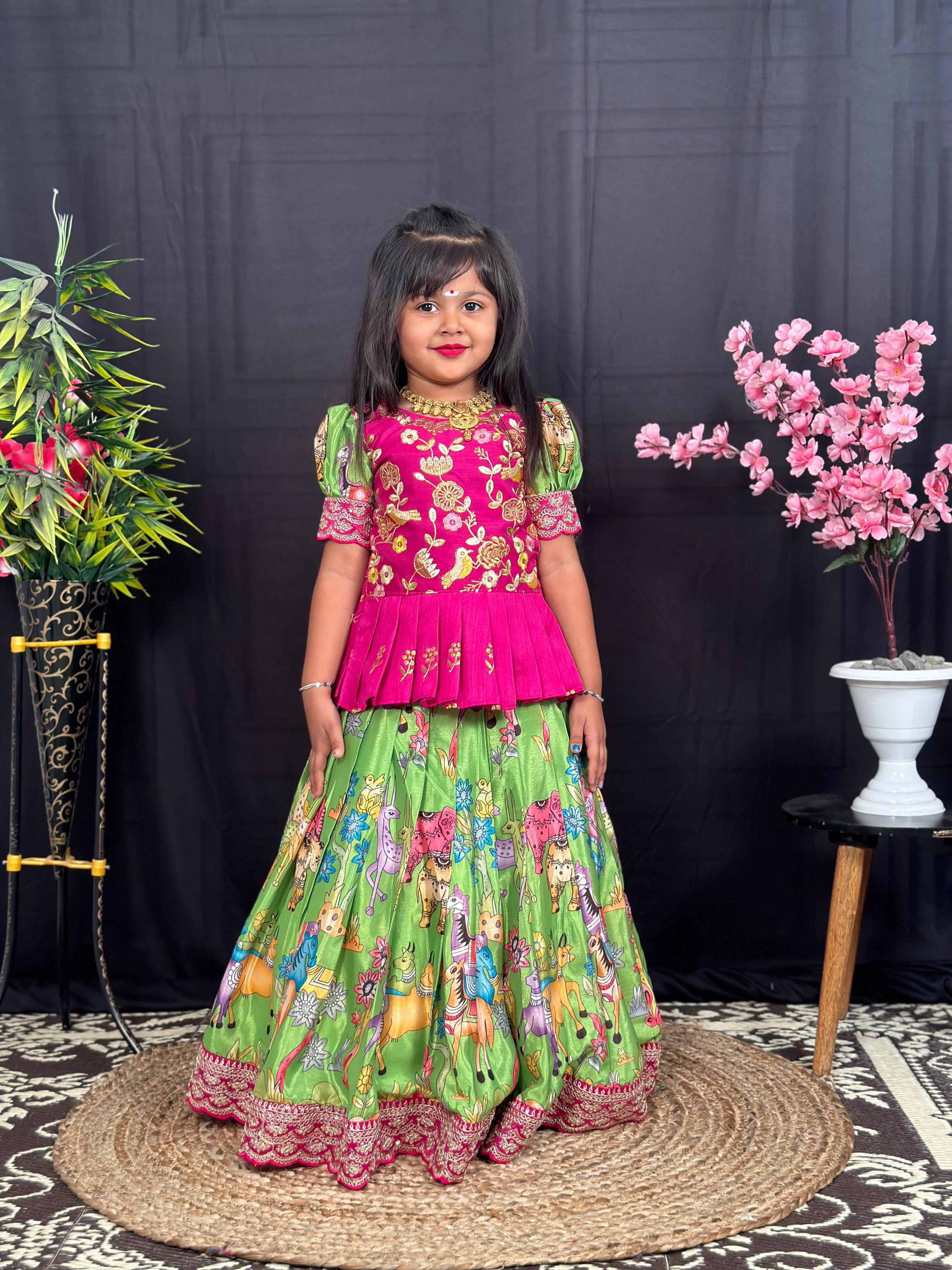 Glamorous Heavy Chinon Silk Lehengha With Top