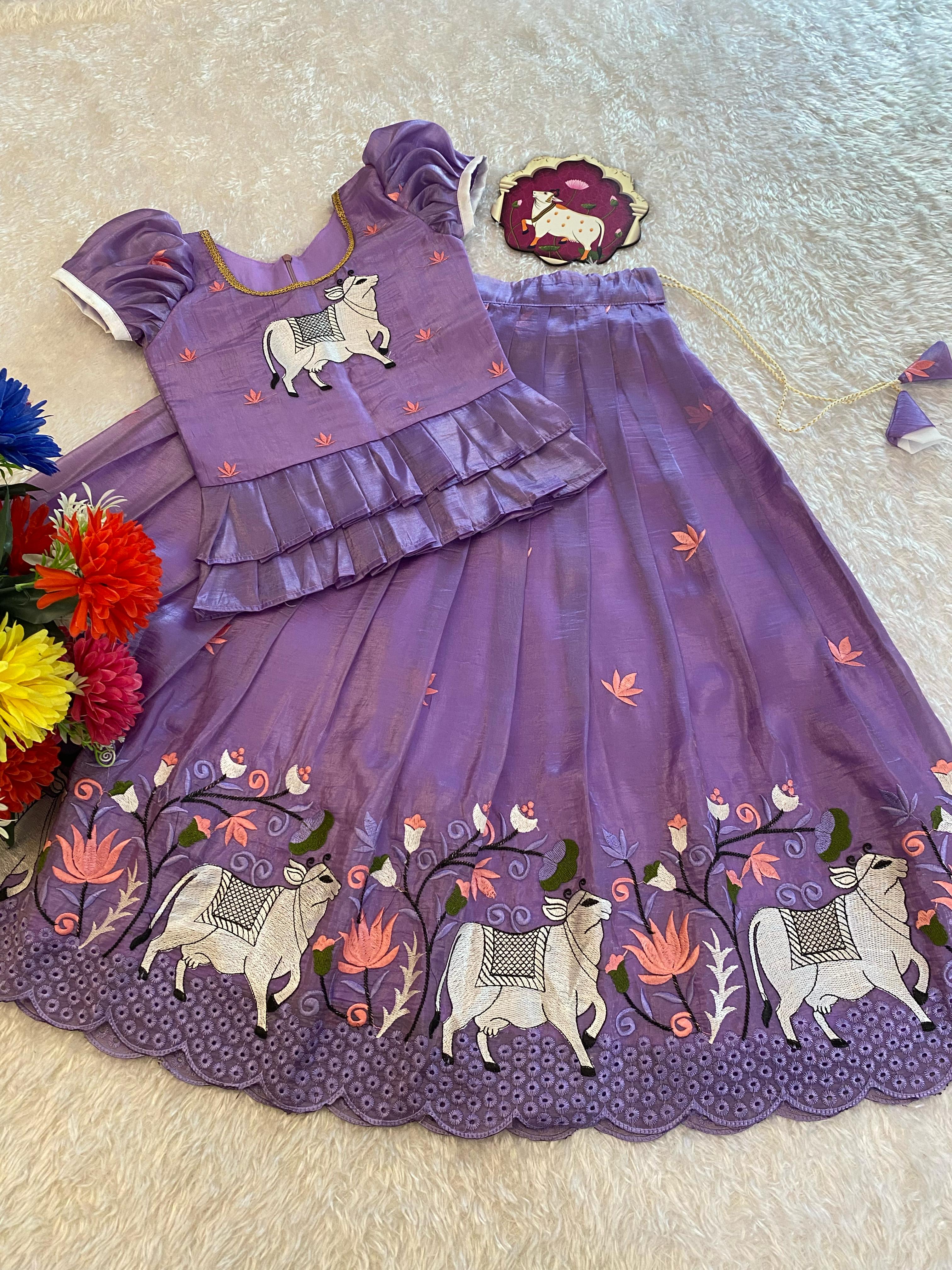 Stunning Soft Crush With Pichwai Colourful Embroidery Work Lehengha Choli