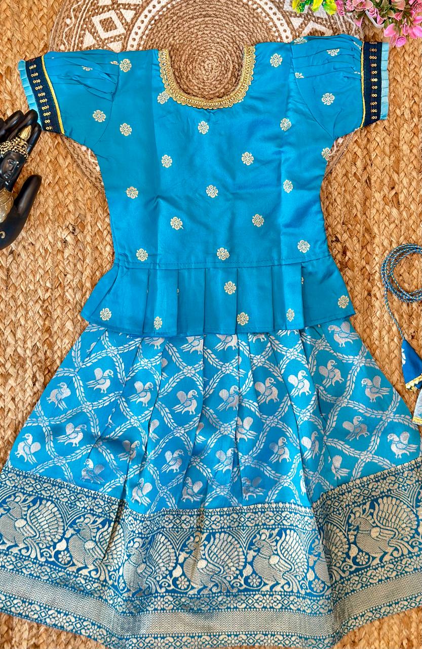 Kyra Traditional Lichi Silk Kids Lahenga-Top