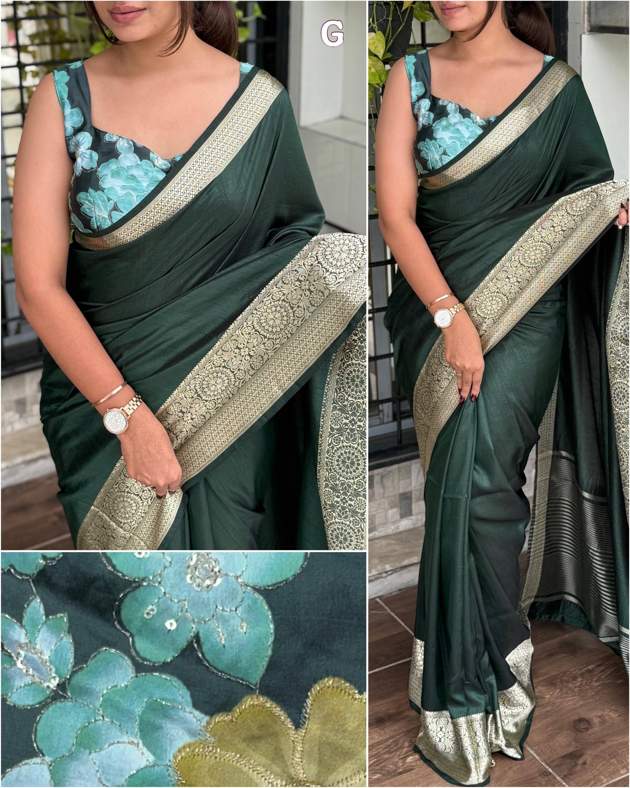 Effortless Cotton Silk Printed Saree With Blouse
