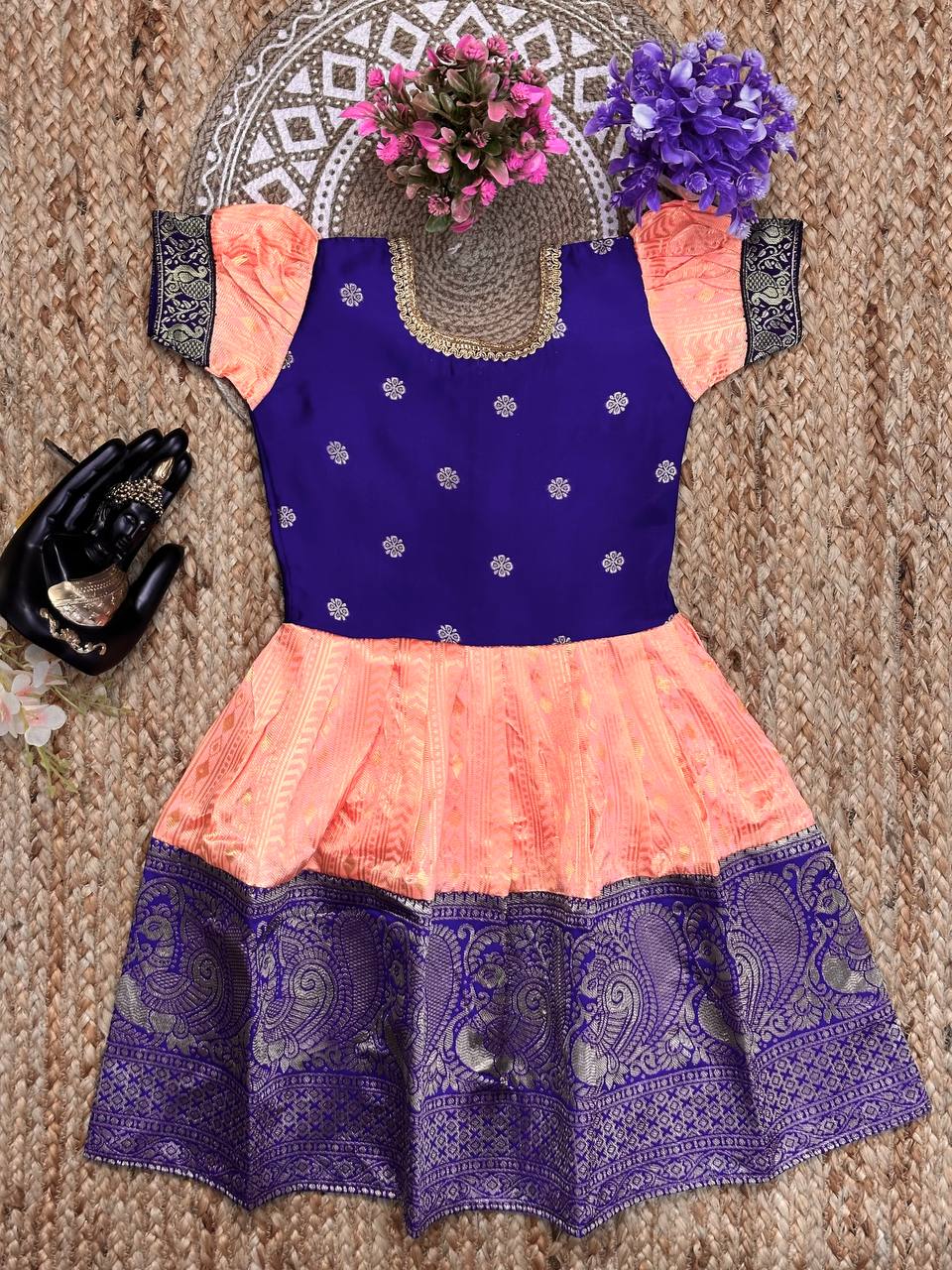 Devika Onam Kerala Silk Kids Pattu Pavadai Gown