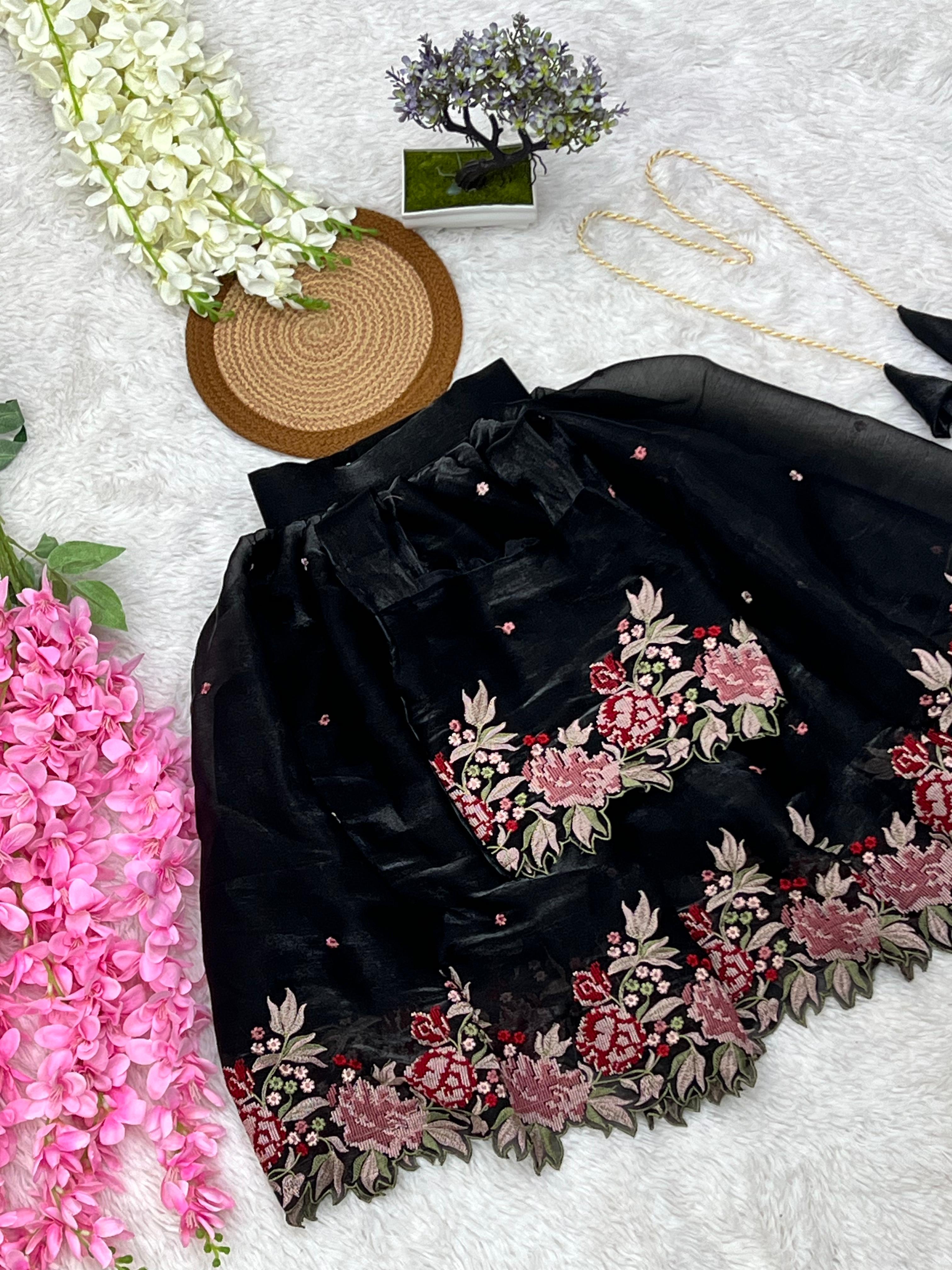 VIMERA's Premium Zimmy-Silk Beautiful Embroidery Lehengha and top
