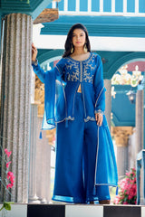 Cruncy Embroidered Palazzo Suit Set