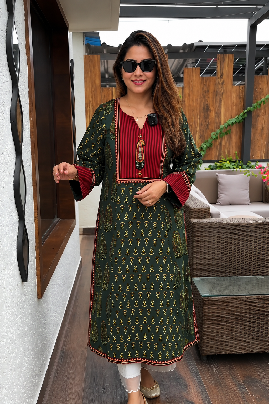 Meenu Ajrakh Print Cotton Kurta