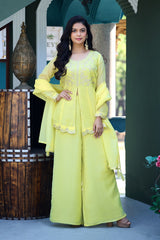 Cruncy Embroidered Palazzo Suit Set