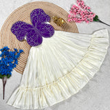 Vibrant Butterfly Embroidery Work Silk Kids Gown in 8 Beautiful colors