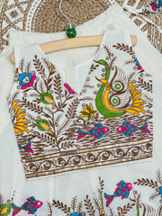 Adorable Premium Cotton Fish Embroidered Kids Lahenga and Top