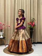 Kesar Pure Kanjivaram Silk Lehenga Blouse for Kids
