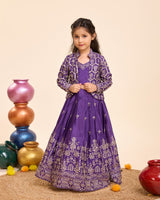 Desirable Soft Chinon Silk Full Stiched Lehengha Choli With Koti