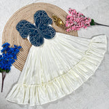 Vibrant Butterfly Embroidery Work Silk Kids Gown in 8 Beautiful colors