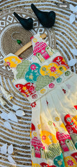 Glamorous Desirable Pure Cotton Silk Lehengha Choli for Kids