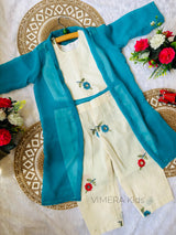 Comfy Premium Cotton Embroidered Kid's Co-ord Set with Koti