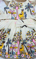 Premium Embroidery work  Khadi cotton Kids Frock