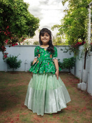 Glamorous Embroidery Work Top With Full Flair Lehengha