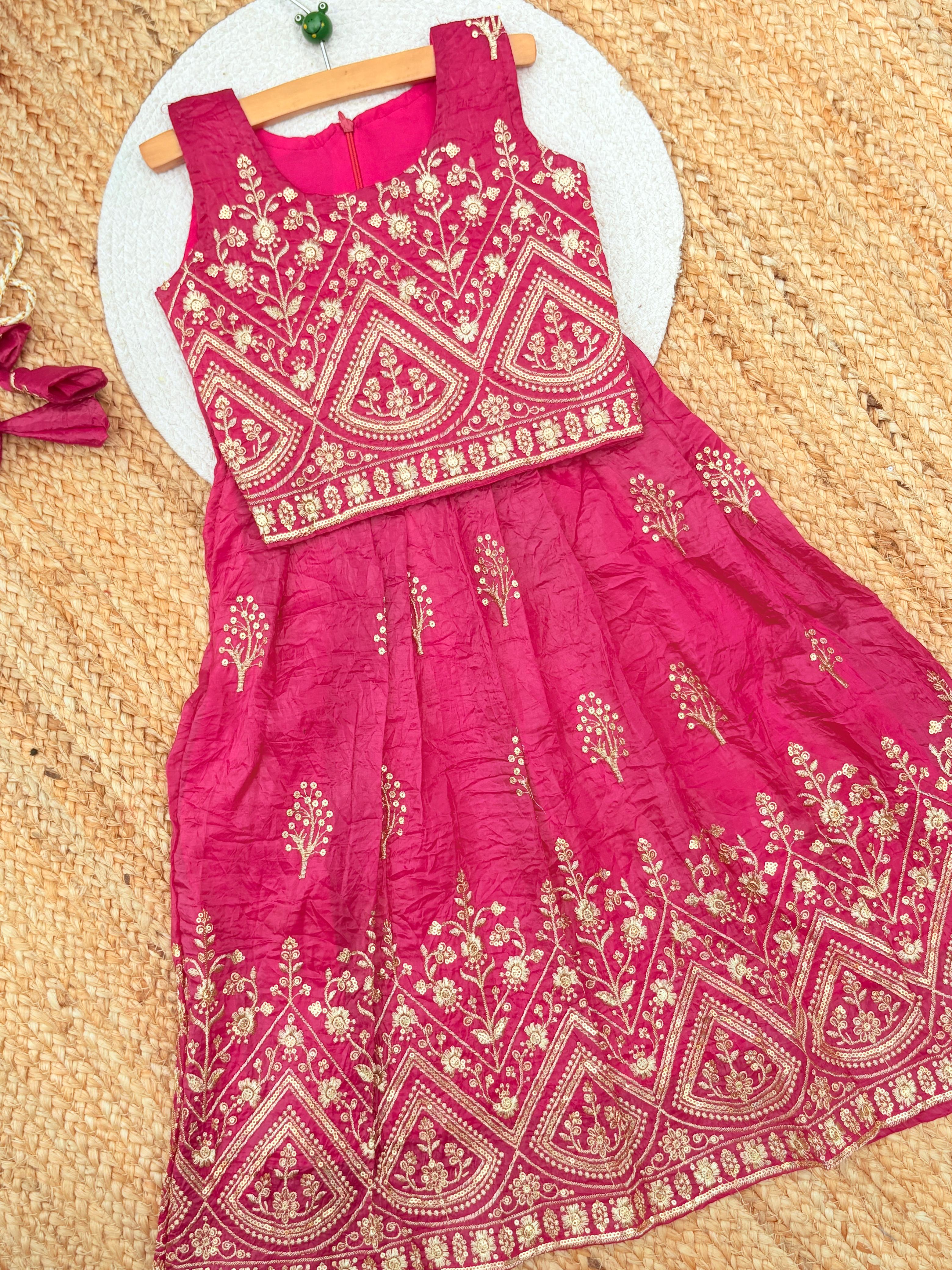 Nitya Gold Crush Embroidery Work With Lahenga Choli