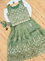 Nitya Gold Crush Embroidery Work With Lahenga Choli