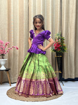 Scintillating Silk Febric Lehengha Choli For Kid's