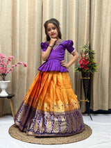 Scintillating Silk Febric Lehengha Choli For Kid's
