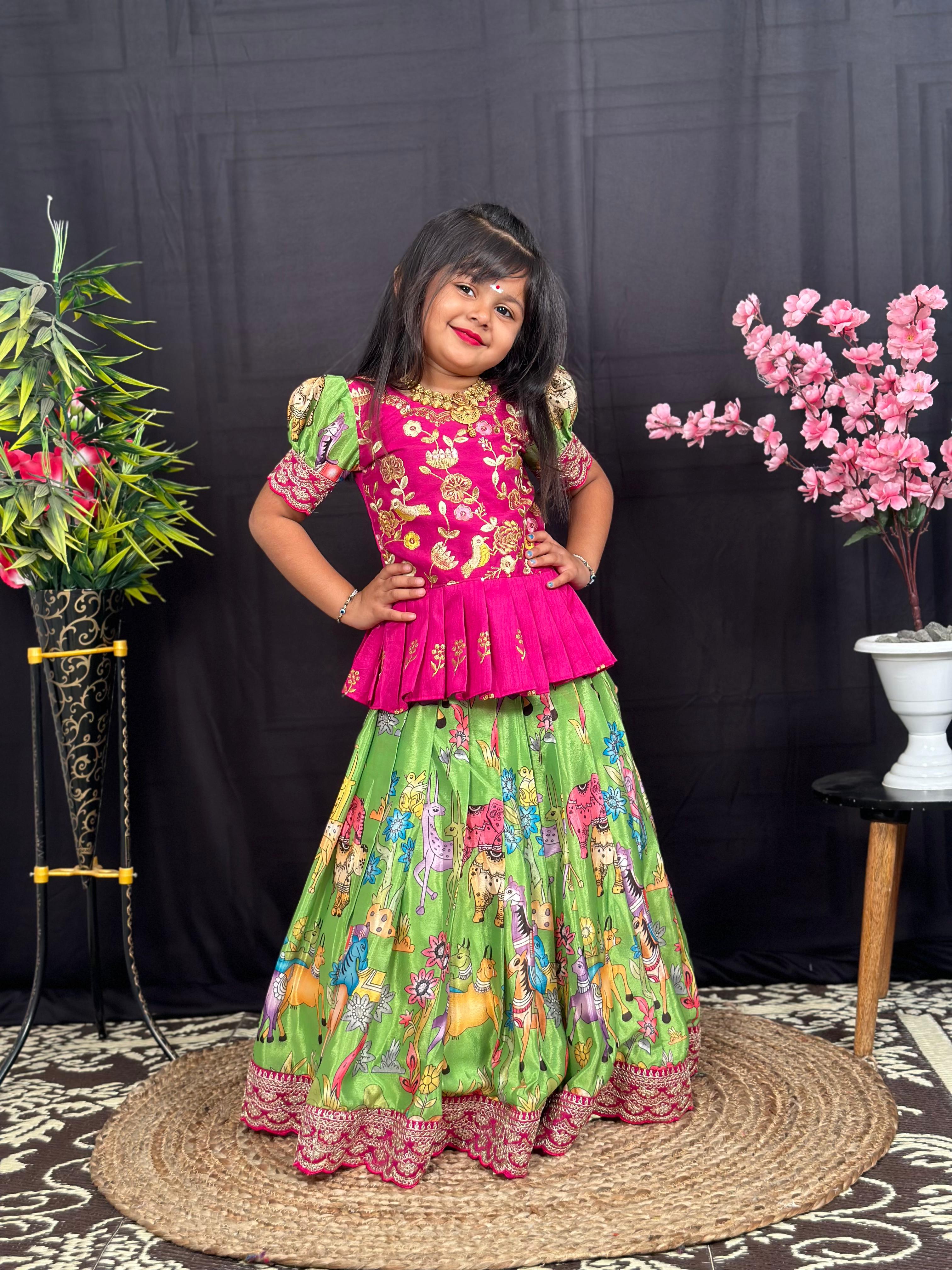 Glamorous Heavy Chinon Silk Lehengha With Top