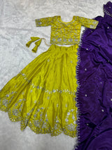 Flamingo Pure Heavy Chinon Silk Lehengha Choli With Dupatta