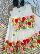 Innovative Desirable Pure Cotton Silk Threads Work Lehengha Choli