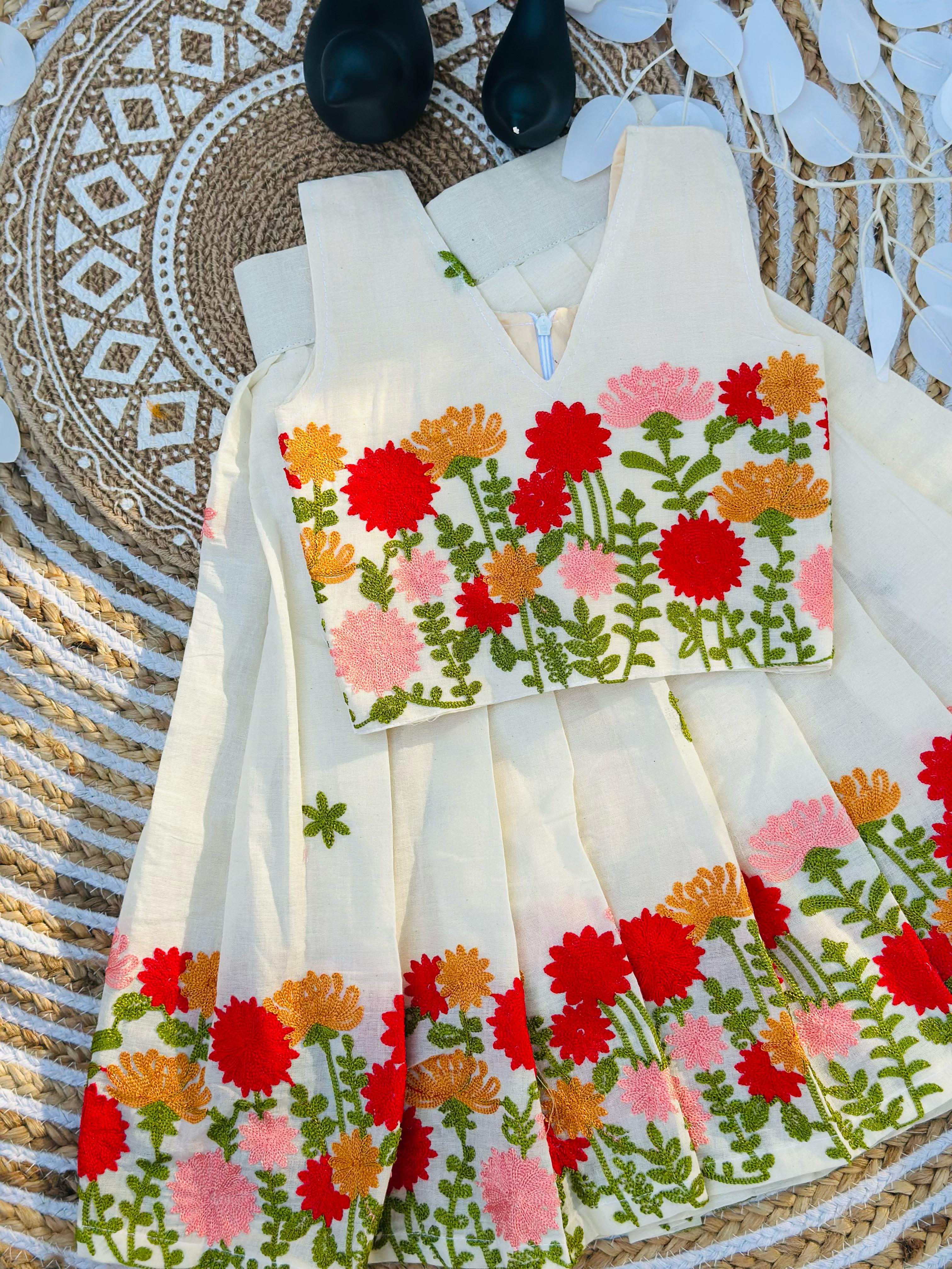 Innovative Desirable Pure Cotton Silk Threads Work Lehengha Choli