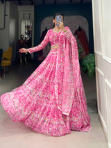 Blossom Georgette Printed Lehengha Choli With Dupatta