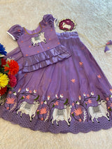 Stunning Soft Crush With Pichwai Colourful Embroidery Work Lehengha Choli