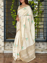 Samantha Pure Tusser Silk Zari Weaving Saree With Blouse