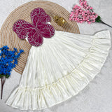 Vibrant Butterfly Embroidery Work Silk Kids Gown in 8 Beautiful colors