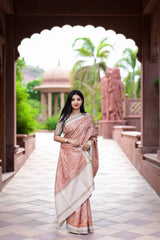 Statement Tusser cotton Embroidery work Saree With Blouse
