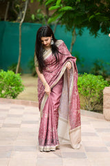 Statement Tusser cotton Embroidery work Saree With Blouse