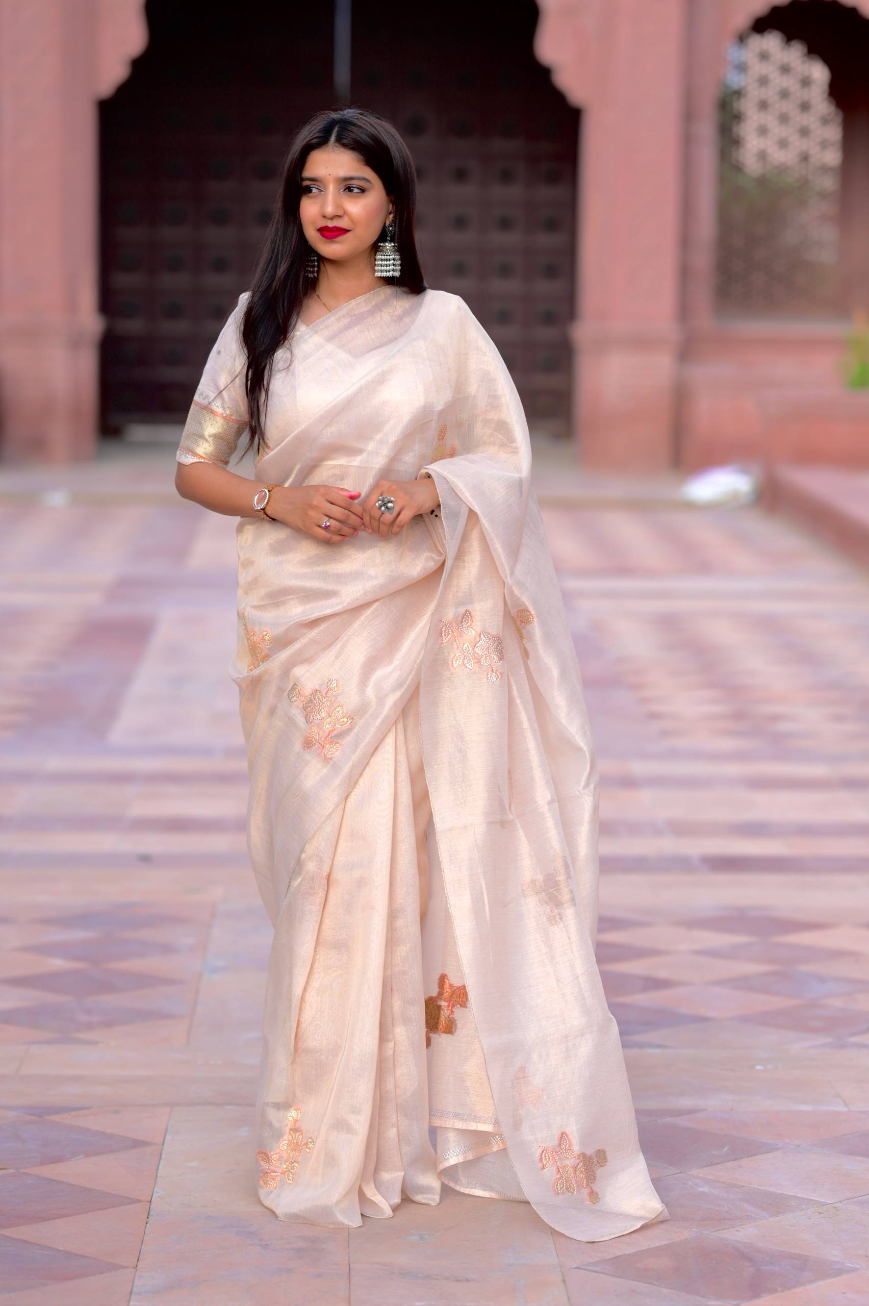 Pastel Shades Taspa Organza Silk Saree With Blouse