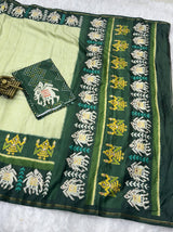 Traditional Tusser Cotton Silk Saree With Blouse