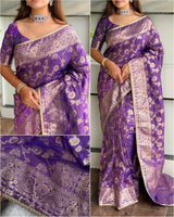 Elegant,Banarasi Silk Saree With Blouse