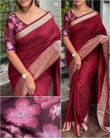 Effortless Cotton Silk Printed Saree With Blouse
