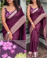 Effortless Cotton Silk Printed Saree With Blouse
